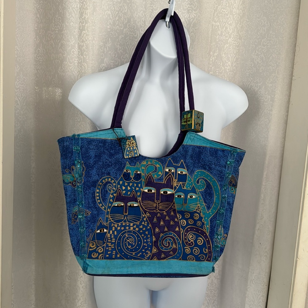 LAUREL BURCH CAT TRIO CANVAS TOTE